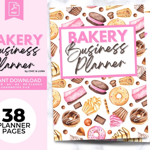 Bakery Business Planner Cake Orders Bakery Invoices Etsy