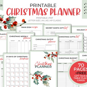 Weihnachtsplaner druckbar, Urlaubsplaner, Geschenkplaner, Weihnachtsgeschenkliste, Weihnachtskalender, Weihnachtsplaner, Weihnachten To Do List