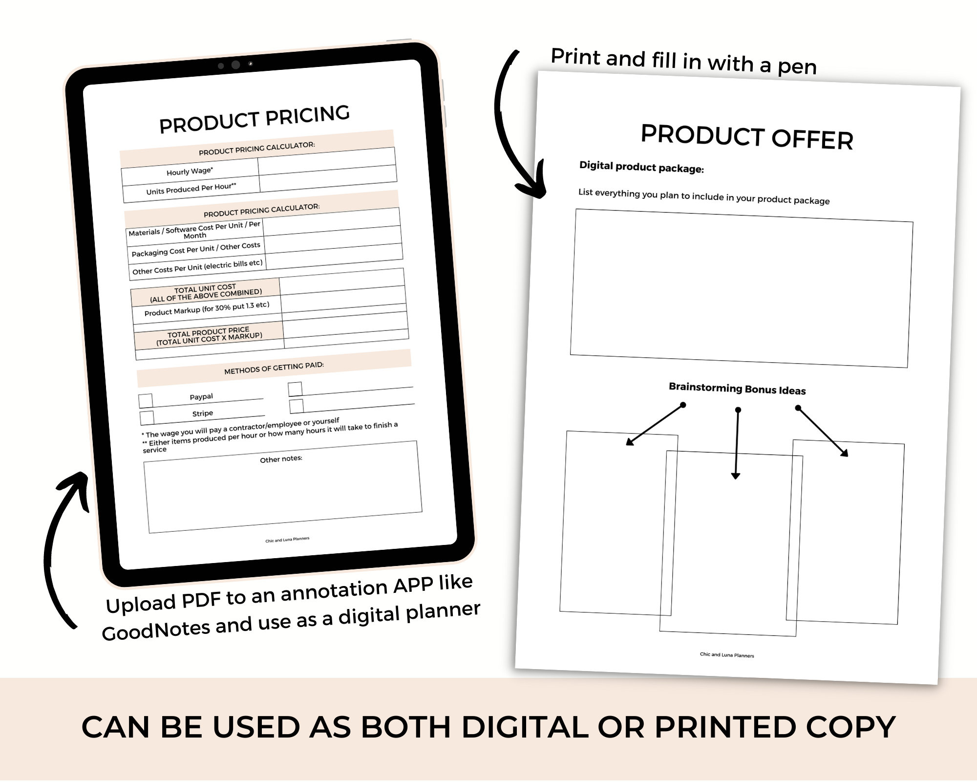 Digital Product Business Planner: Printable Goodnotes Planner (PDF ...