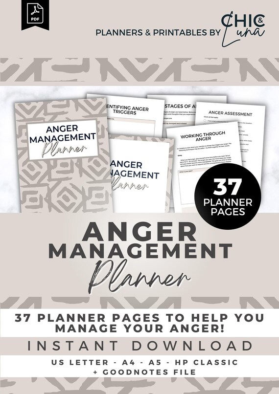 Anger Management Planner Printable Digital Mental Health - Etsy