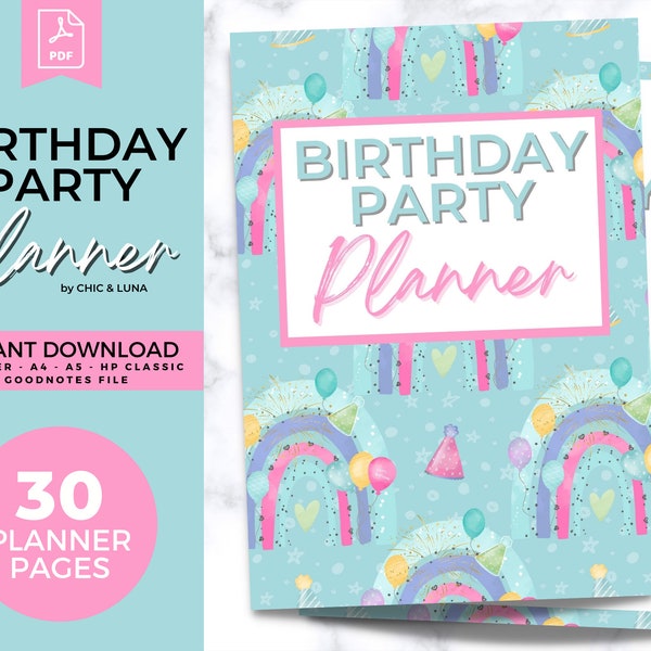 Birthday Party Planner | Kids Birthday Planner | Printable Birthday Party Organizer | Party Checklist | Kids Birthday