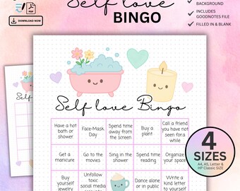 Self Love Bingo Printable: Lustiges Self-Care Spiel (PDF, GoodNotes)