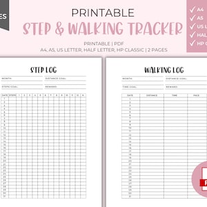 Step & Walking Tracker - Afdrukbaar, Downloaden, Stappenlog, Planner Insert, A4, A5, Afdrukbare Planner, Fitness Tracker, Workout Tracker