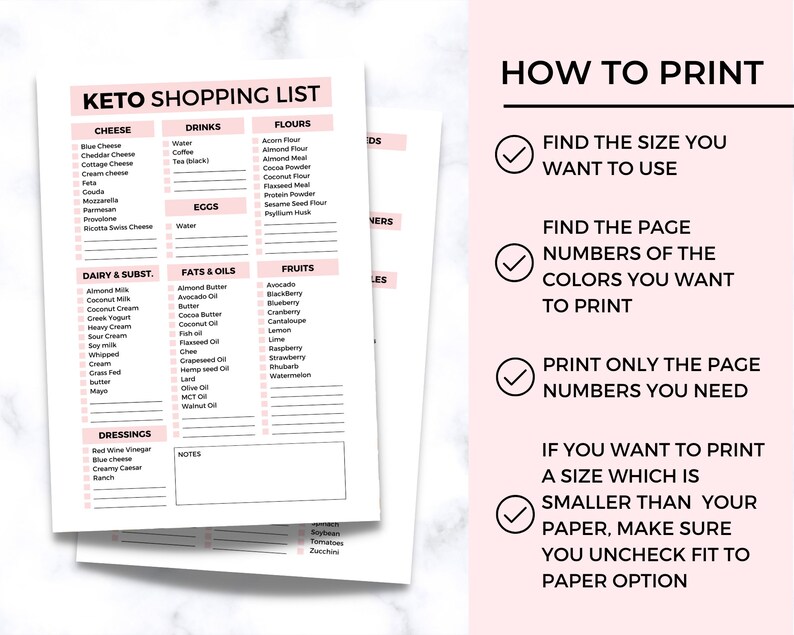 Keto Shopping List Printable Keto Grocery List Goodnotes - Etsy