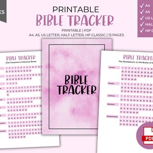 Printable Bible Reading Tracker: Christian Faith Planner (PDF)