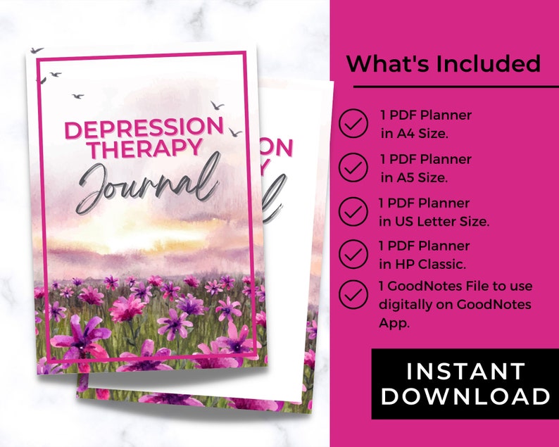 Depression Mental Health Journal Depression Therapy Planner Depression