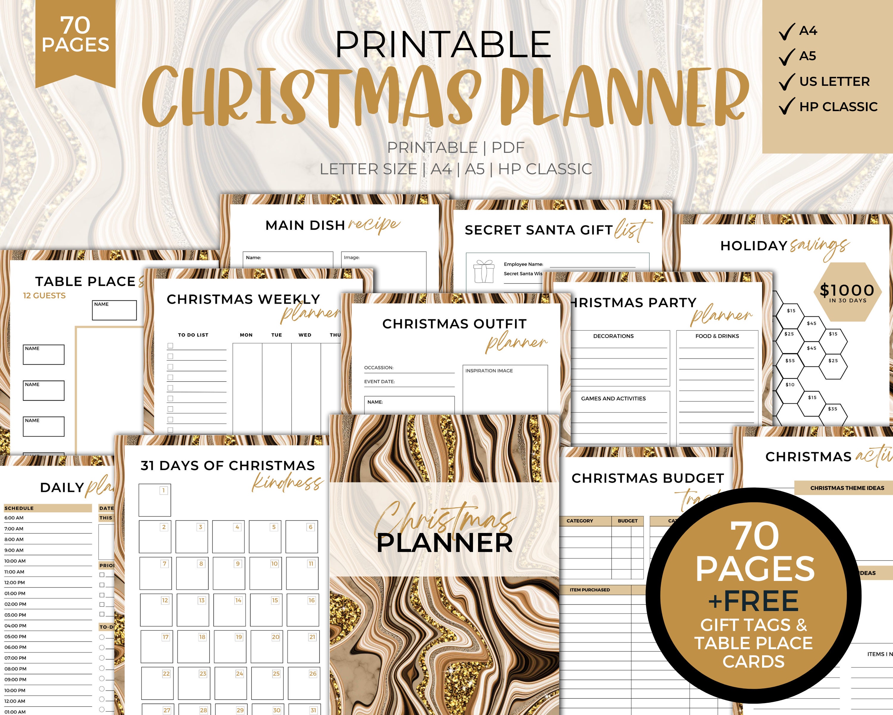 Christmas Planner Printable, Holiday Planner, Gift Budget Planner ...