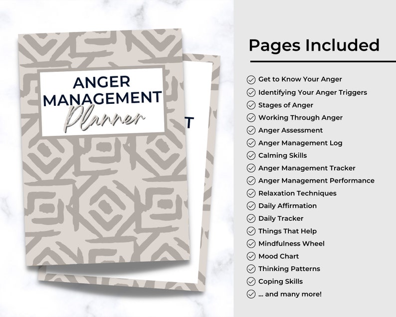 Anger Management Planner: Mental Health Workbook, Stress Relief ...