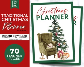 Christmas Planner Printable: Holiday Organizer, Gift List (Digital Download)