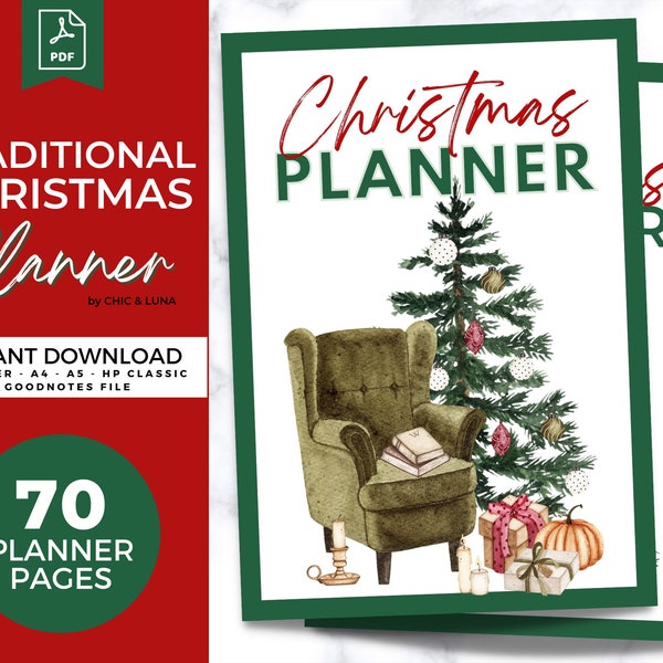 Weihnachtsplaner Printable | Digitaler Weihnachtsplaner | Weihnachtsmappe | Weihnachtsplaner | Weihnachtsgeschenkliste | To-Do Liste | Weihnachtstracker