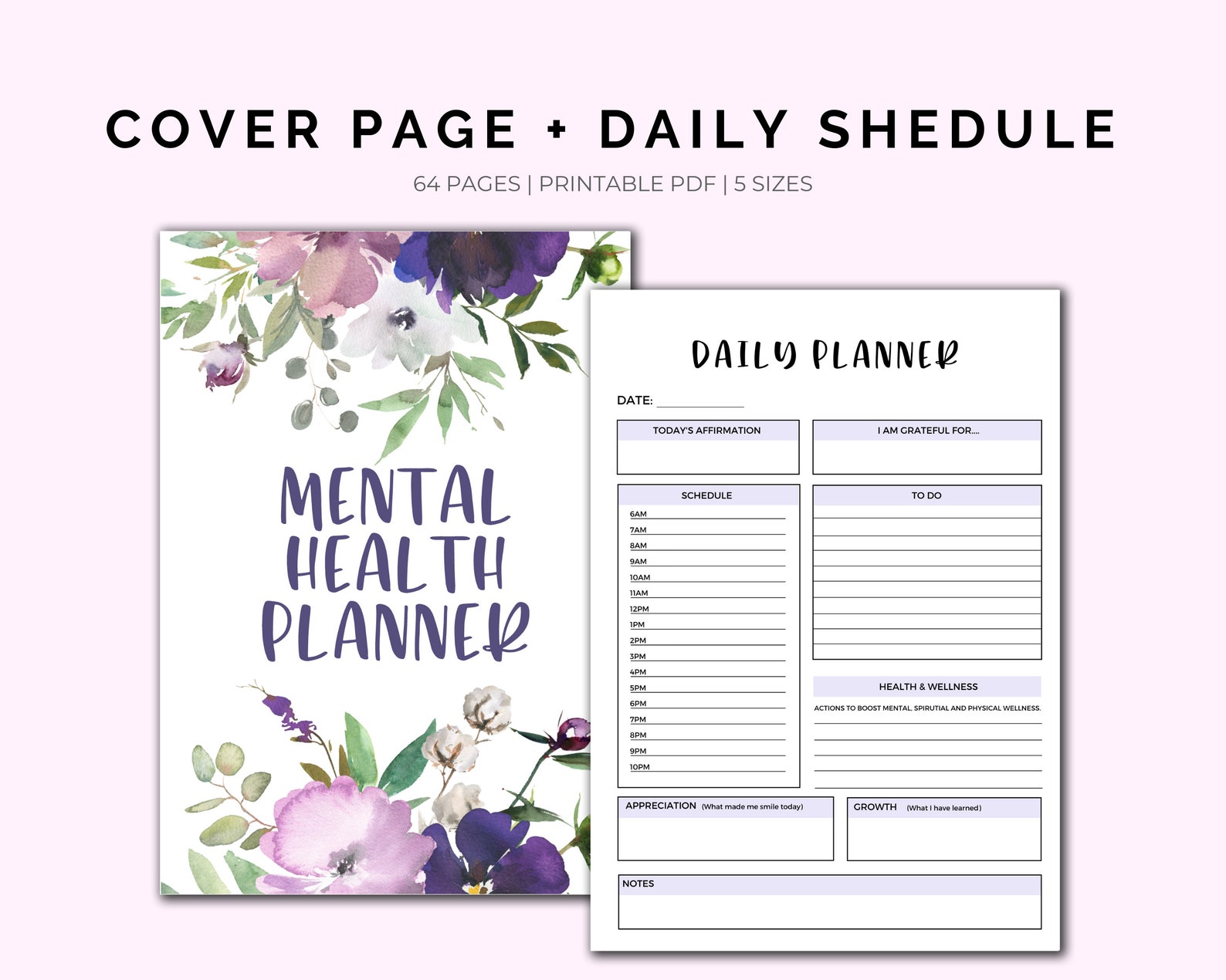 Mental Health Daily Journal Printable Therapist Anxiety - Etsy
