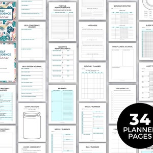 Self Confidence Planner - Printable - Digital Self Care Worksheets ...