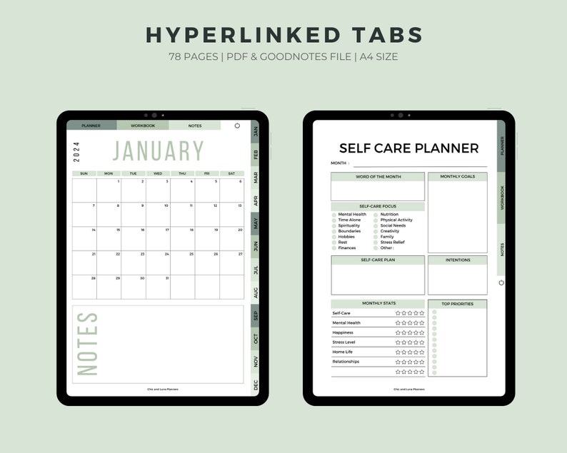 2024 Digital Mental Health Planner and Workbook Goodnotes Etsy