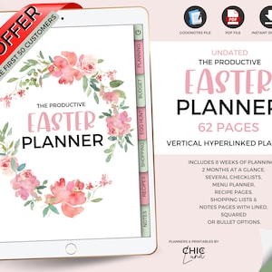 Easter Planner - Spring Planner, Digital Planner, Easter Organizer, Easter, Spring, Easter Gifts, Easter Bunny, Holiday