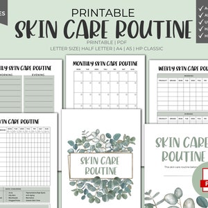 Skin Care Planner Printable - Download, Tracker Routine, Self Care Planner, Skin Care Planner, Beauty Planner, Skin Care, Beauty Journal