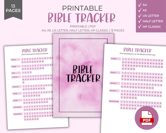 Printable Bible Reading Tracker A4 Letter Fall PDF Bible - Etsy
