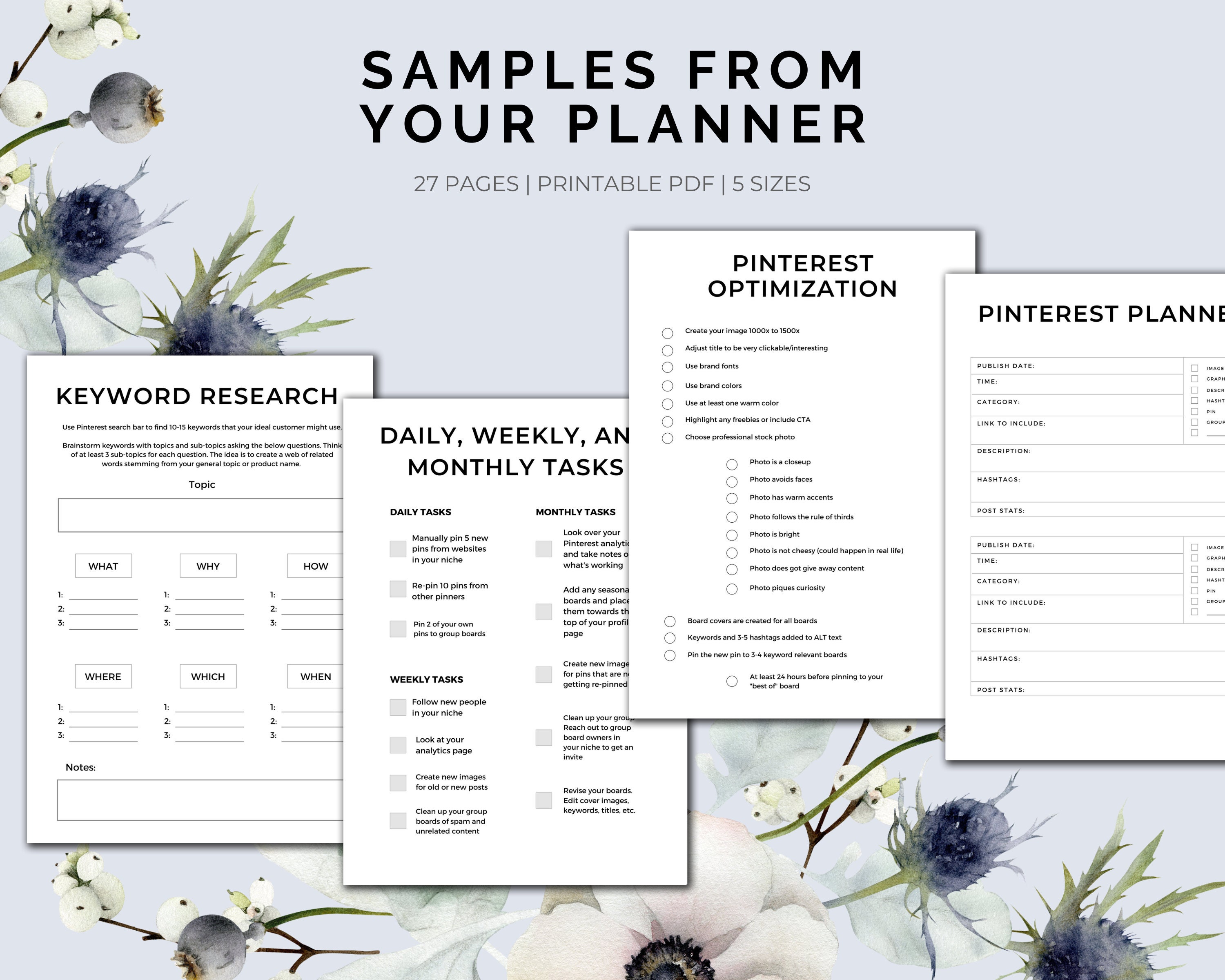 Pinterest Planner Printable - Download, Pinterest Strategies and ...