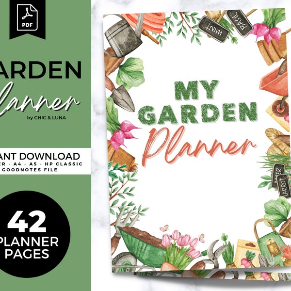 Gardening Planner Printable | Garden Planner | Garden Journal | Garden Organizer | Gardening Logbook | Gardening Checklist
