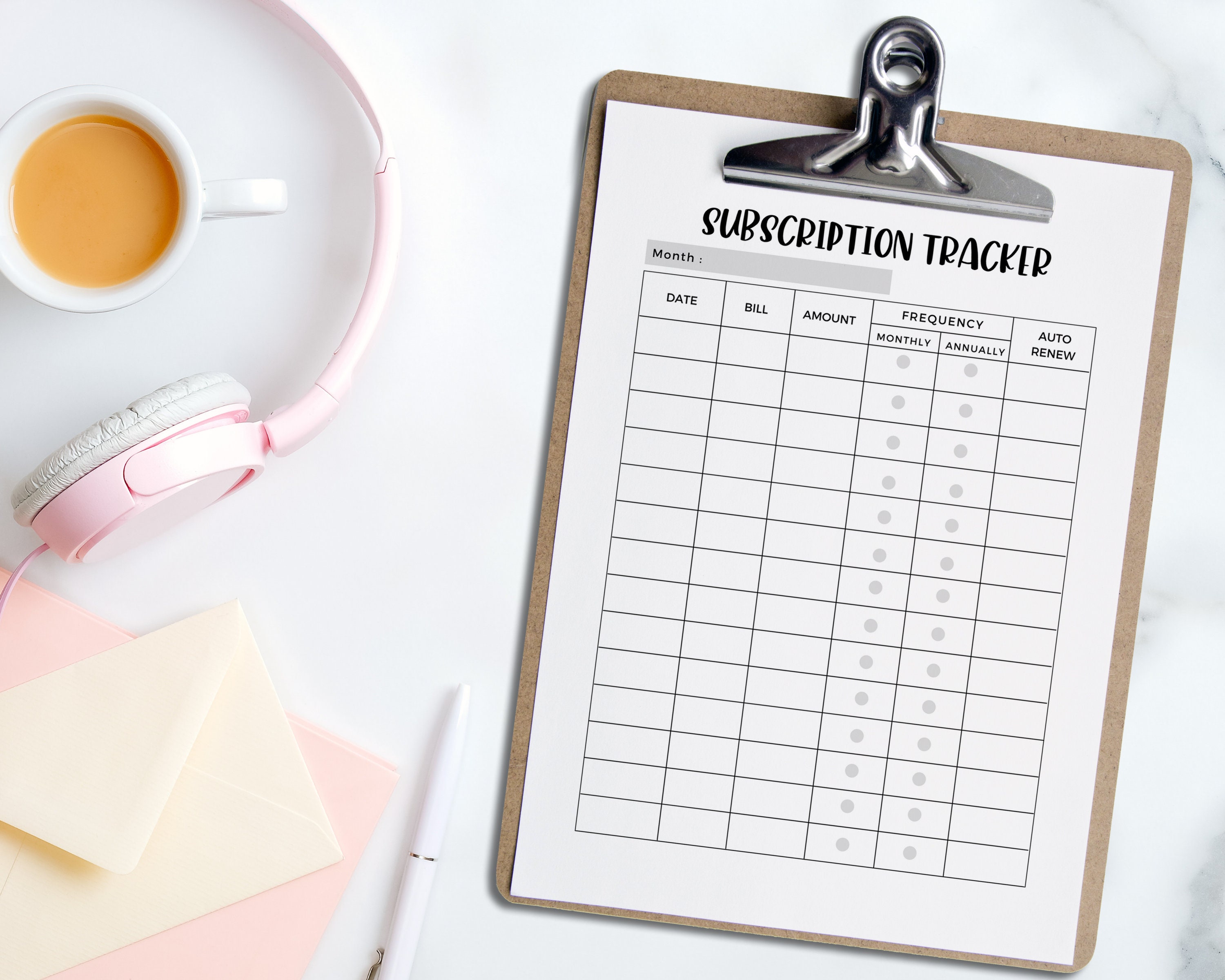 Subscription Tracker Printable: Planner Inserts (PDF) - Etsy