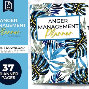 Anger Management Planner - Printable - Digital Mental Health Worksheets - Therapy Journal - Self Help - Stress Relief Workbook