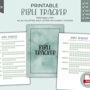 Printable Bible Reading Tracker: Christian Faith Planner (PDF)
