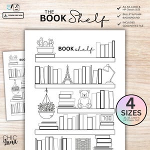 Liste de revues imprimables de livres à lire, modèle TBR, étagère imprimable, A4, A5, lettre, Happy Classic, étagère Bujo, carnet de lecture de livres PDF