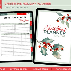 Christmas Digital Planner - GoodNotes Christmas workbook, PDF file for planning your Christmas, Holiday Planning, Tablet Christmas planner