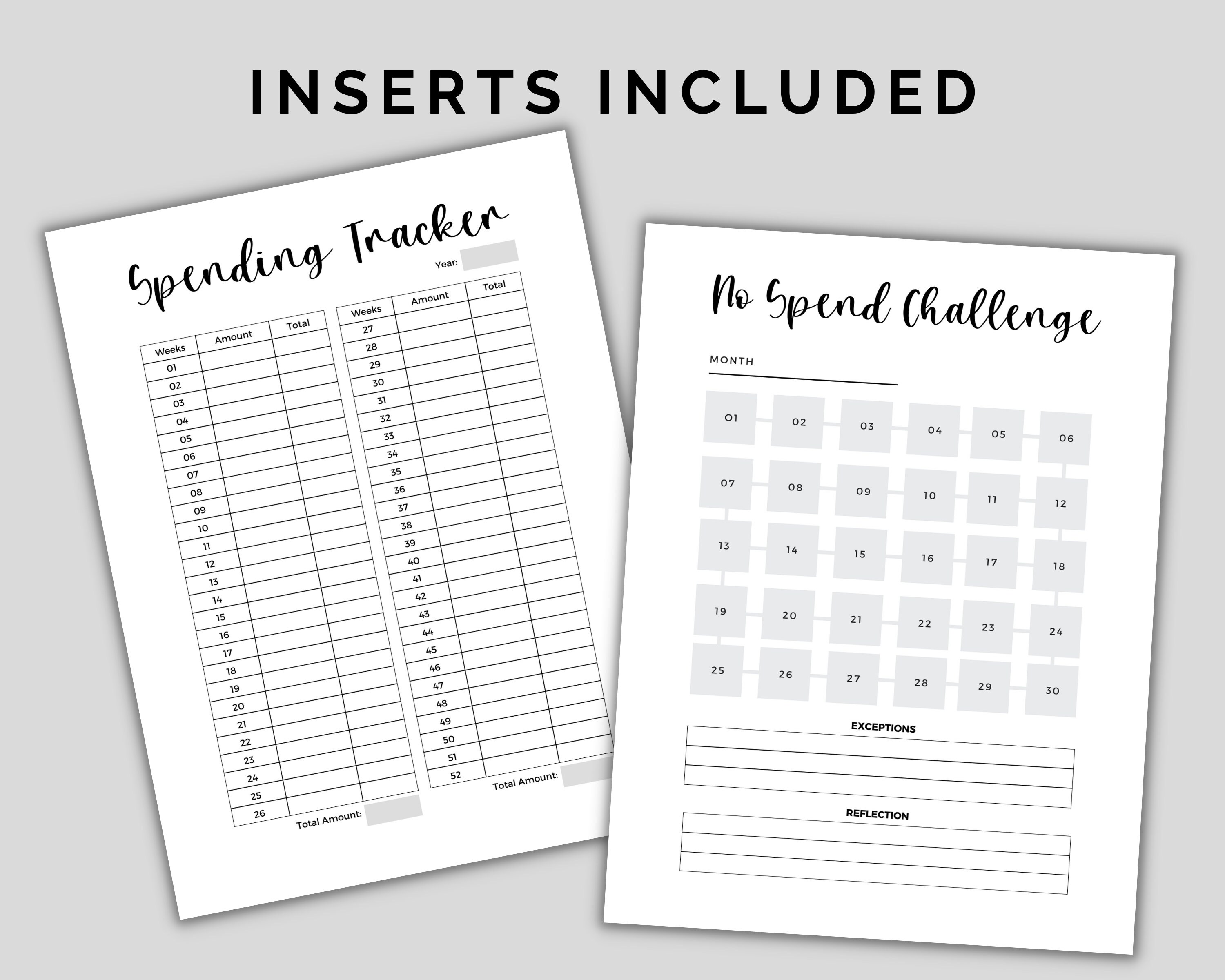 Spending Tracker Printable Instant Download No Spend Challenge spending-tracker-printable-instant-download-no-spend-challenge
