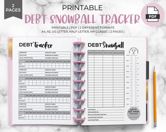 Debt Snowball Tracker Printable - Instant Download, Debt Payoff Snowball Method, Debt Tracker, Finance Planning, Debt Tracker Insert, PDF