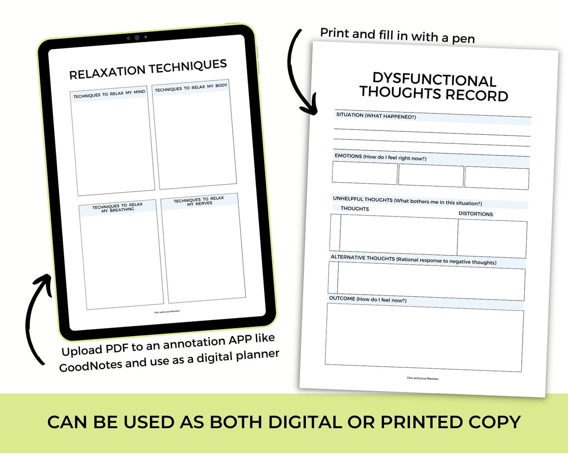 OCD Therapy Planner OCD Worksheet OCD Triggers Printable - Etsy.de