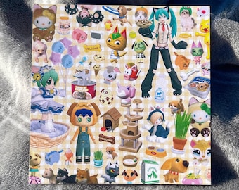 Impresión de collage peludo: Webcore Animecore Cybercore Y2K Heisei Retro Juminocore Frutiger Aero