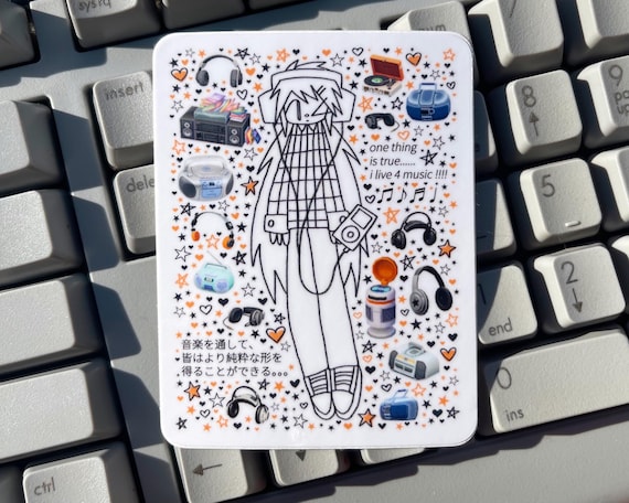 Music For Life Sticker: Webcore Animecore Cybercore Y2K Heisei Retro Juminocore Frutiger Aero