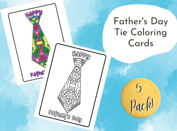 Happy Father's Day Coloring Pages: Printable Coloring Card - Etsy