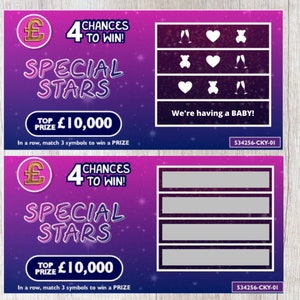 Pregnancy announcement scratch cards I Baby reveal scratchcards lottery scratch off "We're having a Baby" novelty surprise gift New Dad