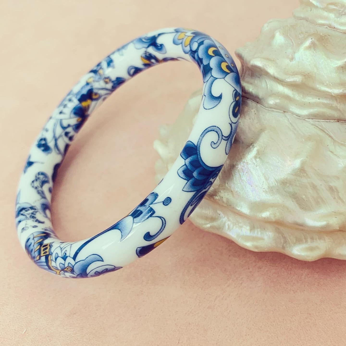 Blue Pottery Ceramic Hand Bangle – GemsRush