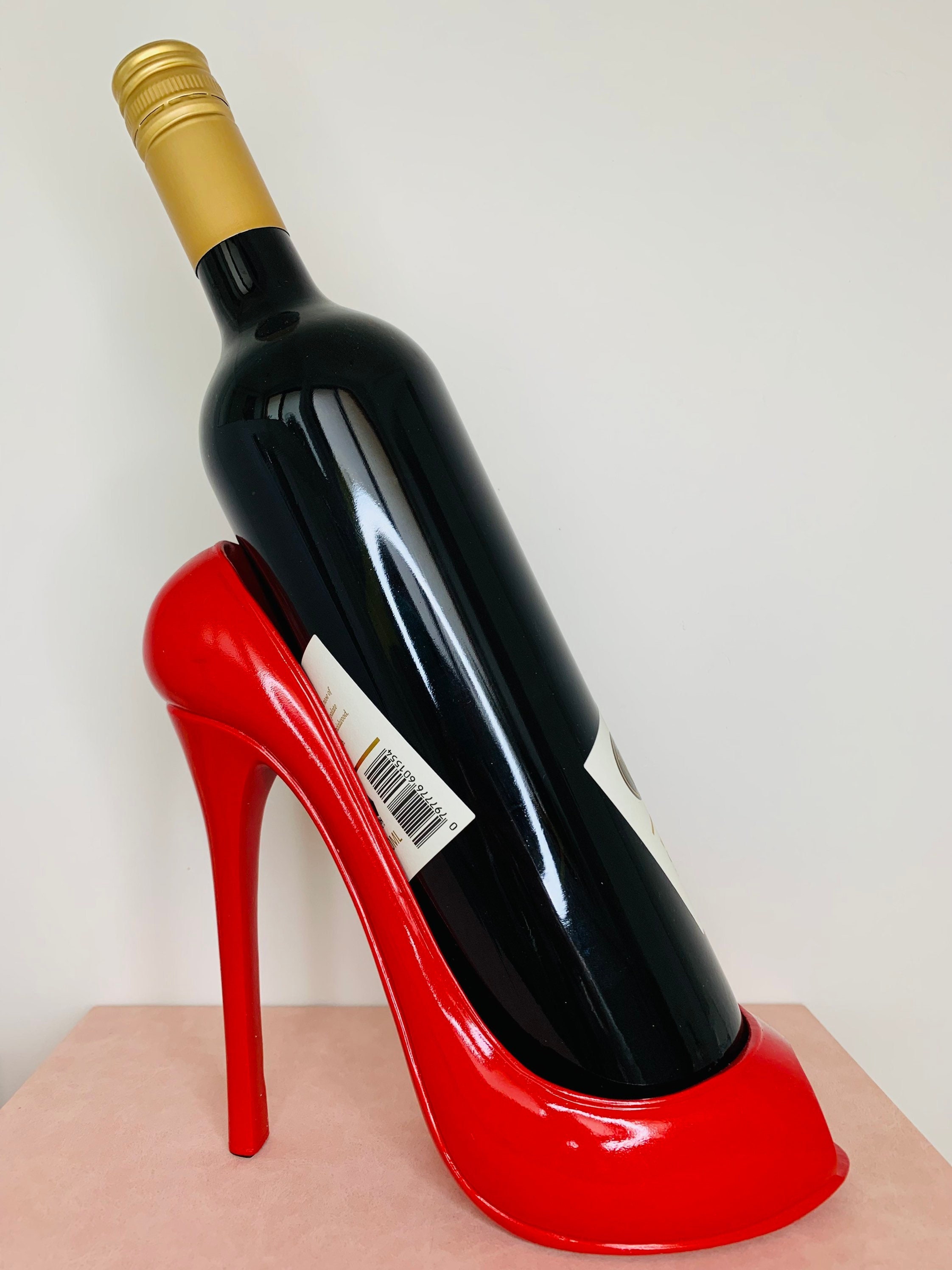 Black Counter Top or Floor Area Placed Dining Table Cabinet JHFUH Wine Rack High Heel Shoe Bottle Holder Storage Wedding Party Living Room Dining Room Display Decor Ornament Gift 