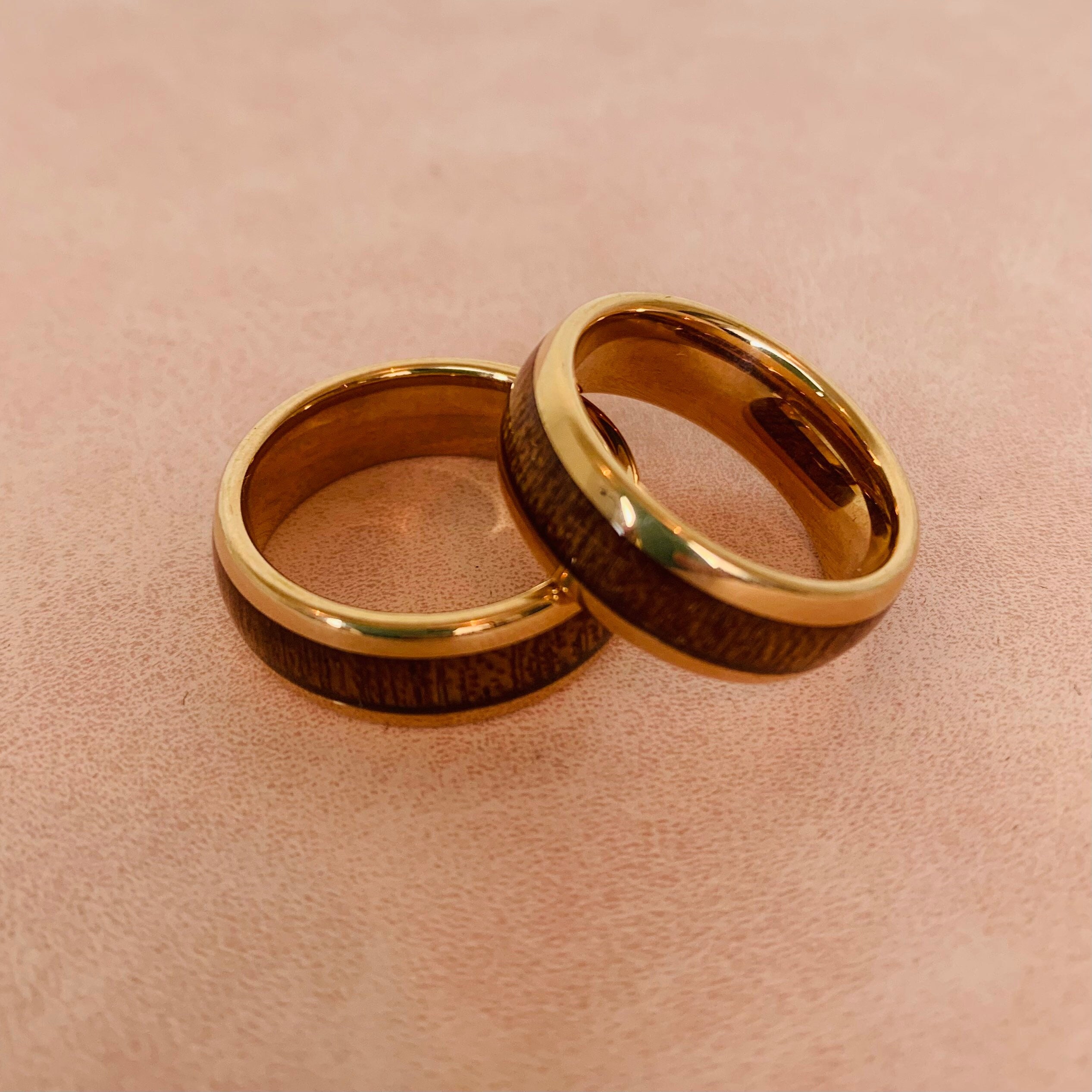 Doe het niet Slecht cijfer Rose Gold With Red Wood Inlay Wedding Rings Tungsten Carbide - Etsy Israel