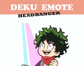 Animated My hero Deku raver emote alert for streams / twitch / youtube