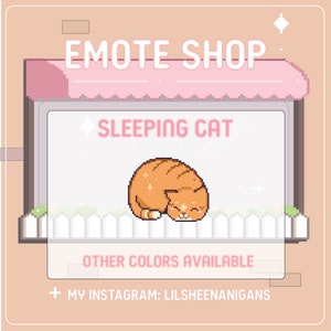 Animated emote sleeping cat (grey, orange or black) made to order for Twitch / youtube / Discord / Emote
