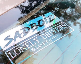 Lonely Drivers Club Car Decal, Initial D Quote Sticker, JDM Window