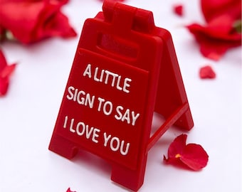 3D Printed I Love You Sign, Romantic Desk Decor, Valentine Plaque