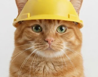 Construction Hard Hat for Cats | Funny Pet Costume Helmet for Photos