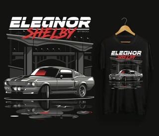 T-Shirt Uomo Eleanor Auto – 100% Cotone Regular Fit (S-XXXL) Stampa Serigrafica