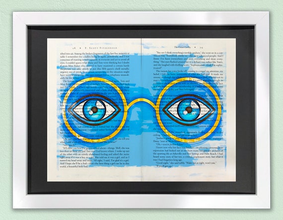 Great Gatsby Art Print Framed Wall Art Book Page Art Dr TJ Eckleburg  Artwork Gallery Wall Art Eye Glasses Illustration - Etsy