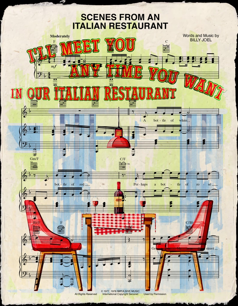 Scenes from an italian restaurant art print framed wall art etsy