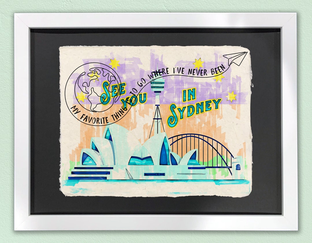 Sydney Australia Art Print Framed Wall Art Travel Art Sydney Artwork