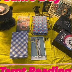 Lectura del tarot, el mismo día, tira de preguntas de 1-3 cartas, lectura escrita