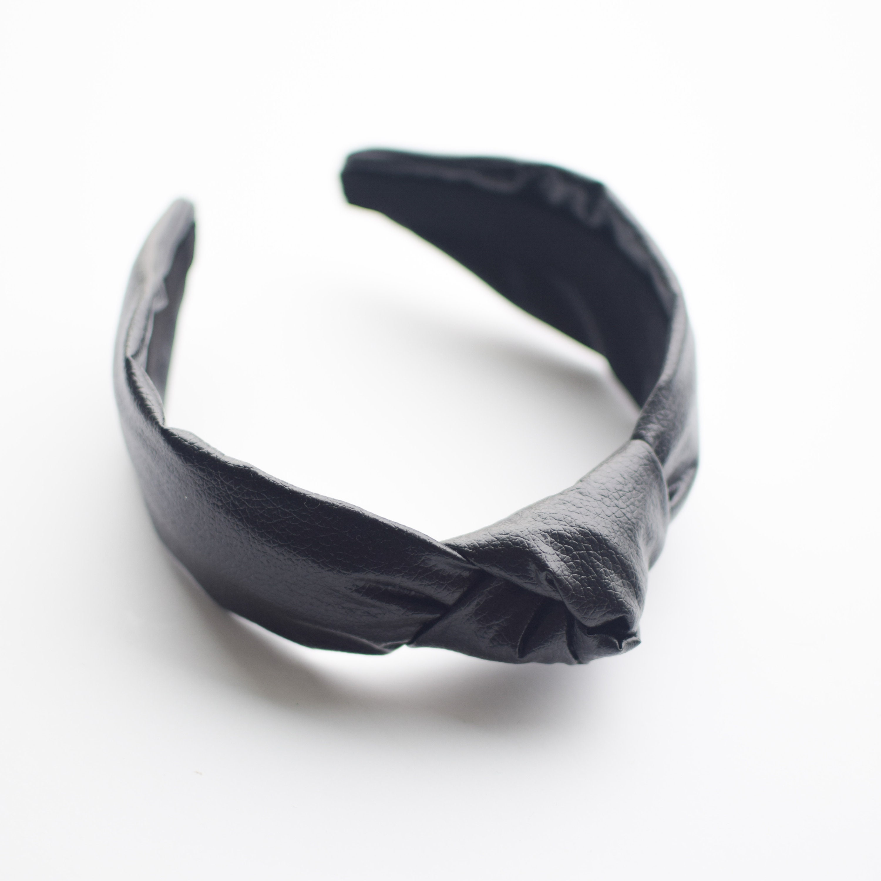 3pc Black Studded and Grommet Headband Set Faux Leather Knotted Hair Accessories AUHKARUS Fashion Leather Headbands 2Pcs - Non Slip Knotted  main image 2