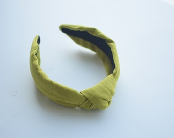 Women's Knot Headbands, chartreuse Headband, Women's Headband, Knotted Headband, Green, Gift, Top Knot Headbands, Knot Headbands