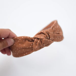 Caramel Spotted Headband, Women&#39;s Headband, Knotted Headband